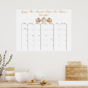 Póster Calendario de adivinanza de la fecha de entrega pa