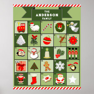Póster Calendario de Adviento Personalizado