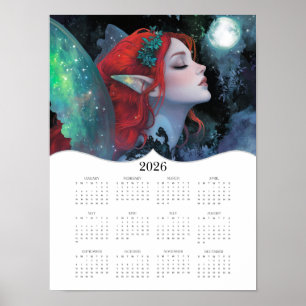 Póster Calendario de Año Completo 2026 de la Fantasía Ver