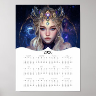 Póster Calendario de Año Completo 2026 del Elf