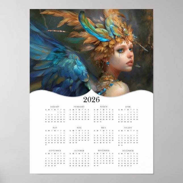 Póster Calendario de año completo de Angel Fantasy Art 20 (Frente)