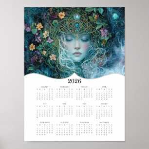 Póster Calendario de Año Completo de la Diosa Celta de 20