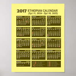 Póster Calendario de Año Nuevo 2024/2025 de Etiopía