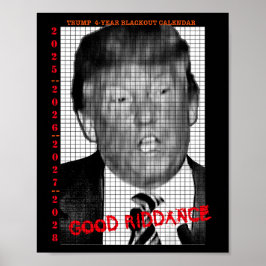 PÓSTER CALENDARIO DE APAGÓN DE TRUMP DE 4 AÑOS