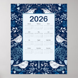 Póster Calendario de Aves 2026