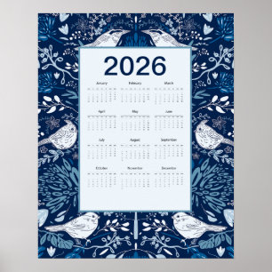 Póster Calendario de Aves 2026
