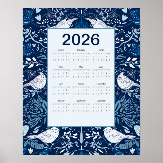 Póster Calendario de Aves 2026 (Frente)