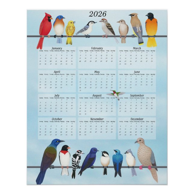 Póster Calendario de aves de corral 2026 (Anverso)