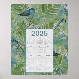 Póster Calendario de aves de los hijos de 2025
