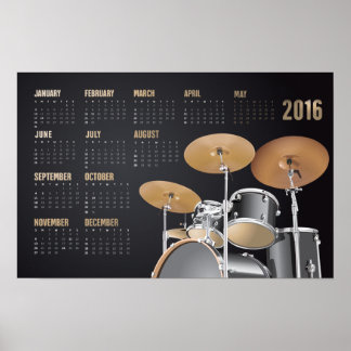 Póster Calendario de batería 2016
