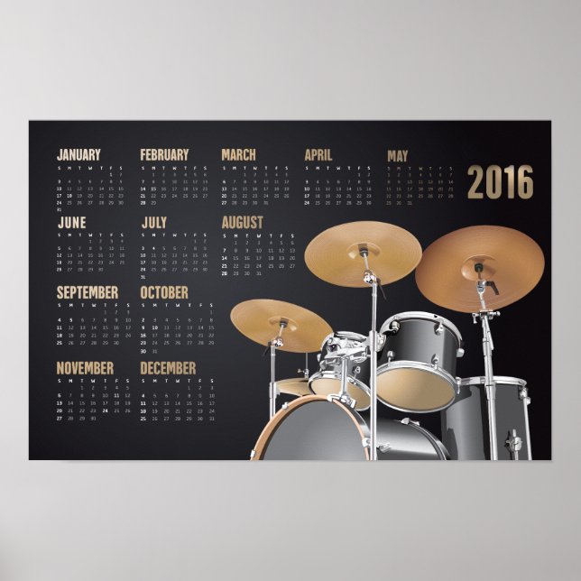 Póster Calendario de batería 2016 (Frente)