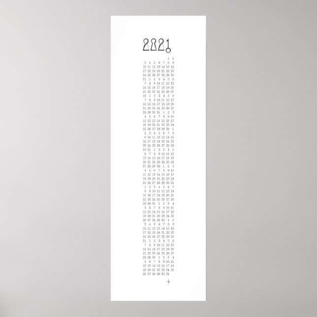Póster Calendario de bloqueo y clave de 2021 - (la semana (Frente)