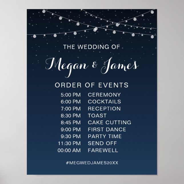 Póster Calendario de Bodas nocturnos de la Marina Celesti (Frente)