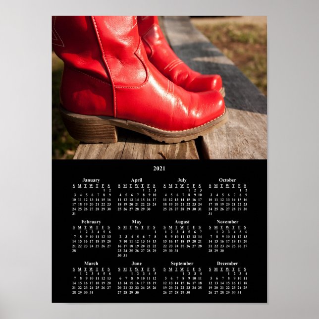 Póster Calendario de Boots de la Noche Roja 2021 (Frente)