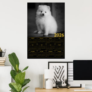 Póster Calendario de cachorro de Bichon Frise 2026