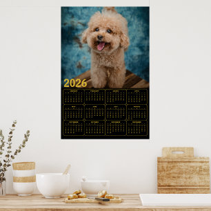 Póster Calendario de Caniche Miniatura 2026
