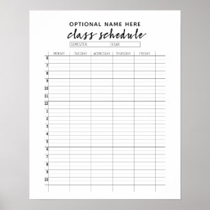 Póster Calendario de clases para Semestre - patrón de arc