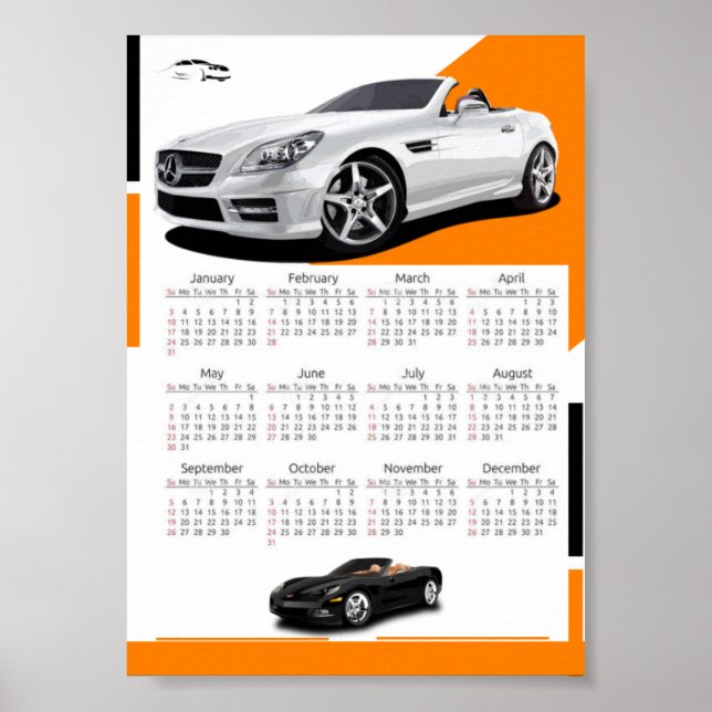 Póster Calendario de coche (Frente)