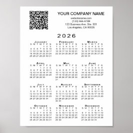 Póster Calendario de códigos QR para empresas personaliza