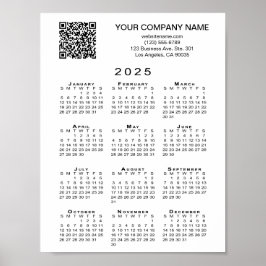 Póster Calendario de códigos QR para empresas personaliza