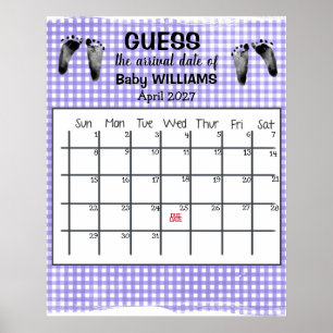 Póster Calendario de Conjetura de Fecha de Nacimiento Car