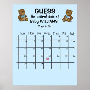 Póster Calendario de Conjetura de Fecha de Nacimiento con