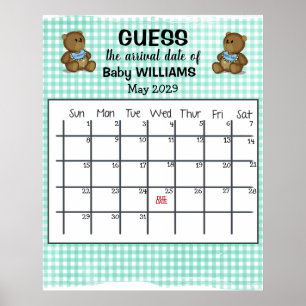 Póster Calendario de Conjeturas de Fecha de Nacimiento co