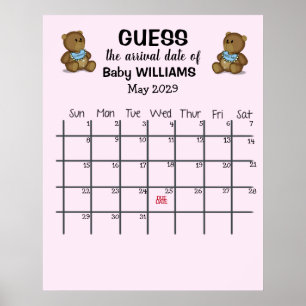 Póster Calendario de Conjeturas de Fecha de Nacimiento co