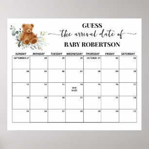 Póster Calendario de Conjeturas de Fecha de Nacimiento pa