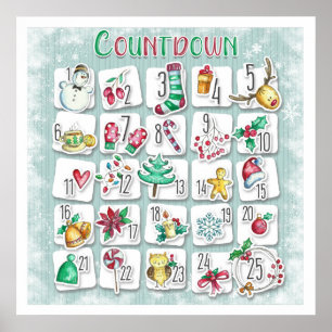 Póster Calendario de Cuenta atrás para Navidad