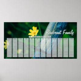 Póster Calendario de cumpleaños de la familia Fencepost d