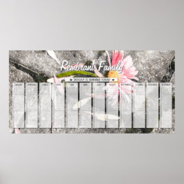 Póster Calendario de cumpleaños familiar personalizado Ge