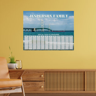 Póster Calendario de cumpleaños personalizado del puente 