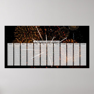 Póster Calendario de Días Especiales para Recordar con Fu