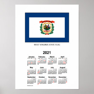 Póster Calendario de días festivos de la bandera de Virgi