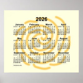 Póster Calendario de Días Soleados 2026 por Janz