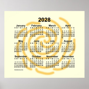 Póster Calendario de Días Soleados 2028 de Janz Poster