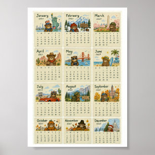 Póster Calendario de EE. UU. 2027