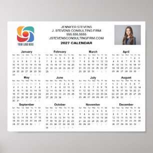 Póster Calendario de Empresa Personalizado 2027 Logo Empr