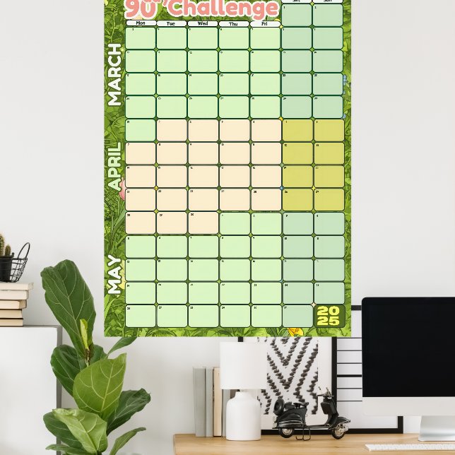 Póster Calendario de establecimiento de objetivos de prim (Oficina en casa)