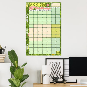 Póster Calendario de establecimiento de objetivos de prim