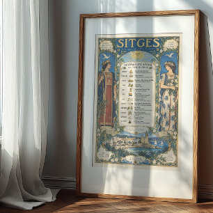 Póster Calendario de Eventos de Sitges España