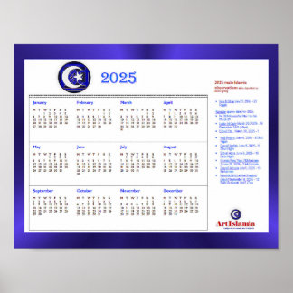Póster Calendario de eventos religiosos islámicos ArtIsla