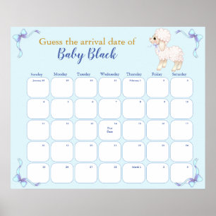 Póster Calendario de Fecha de Entrega para Shower de Bebé
