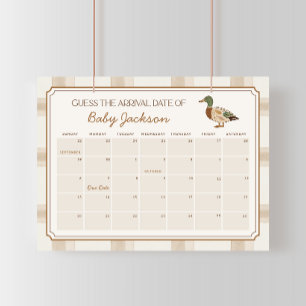 Póster Calendario de Fecha de Nacimiento de Bebé Pato Sil