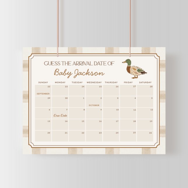 Póster Calendario de Fecha de Nacimiento de Bebé Pato Sil (Subido por el creador)