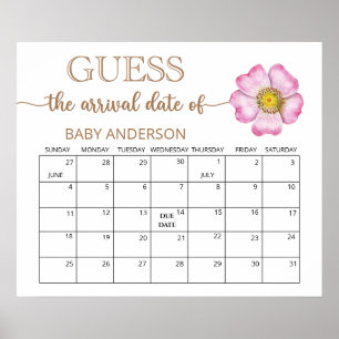 Póster Calendario de fecha de vencimiento de adivinacione