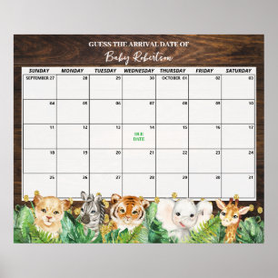 Póster Calendario de fecha de vencimiento de la bebida Sa