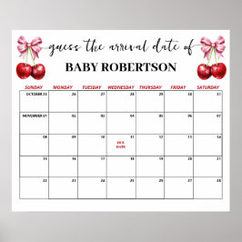 Póster Calendario de fecha de vencimiento de la cita de b