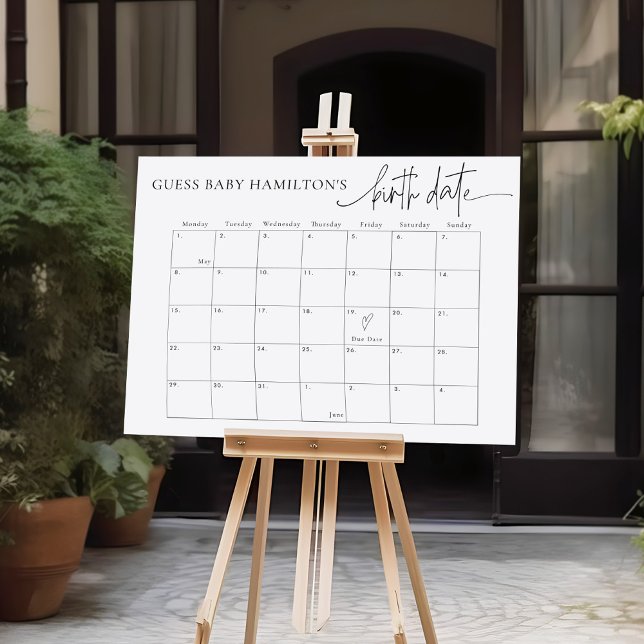 Póster Calendario de fecha de vencimiento/ fecha de nacim (Subido por el creador)